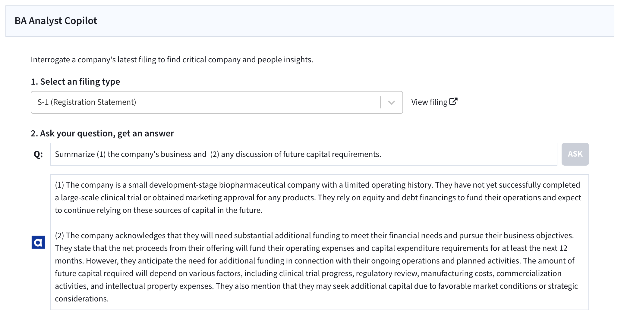 BA Analyst Copilot - Accelerated Insights from SEC Filings – Boardroom ...